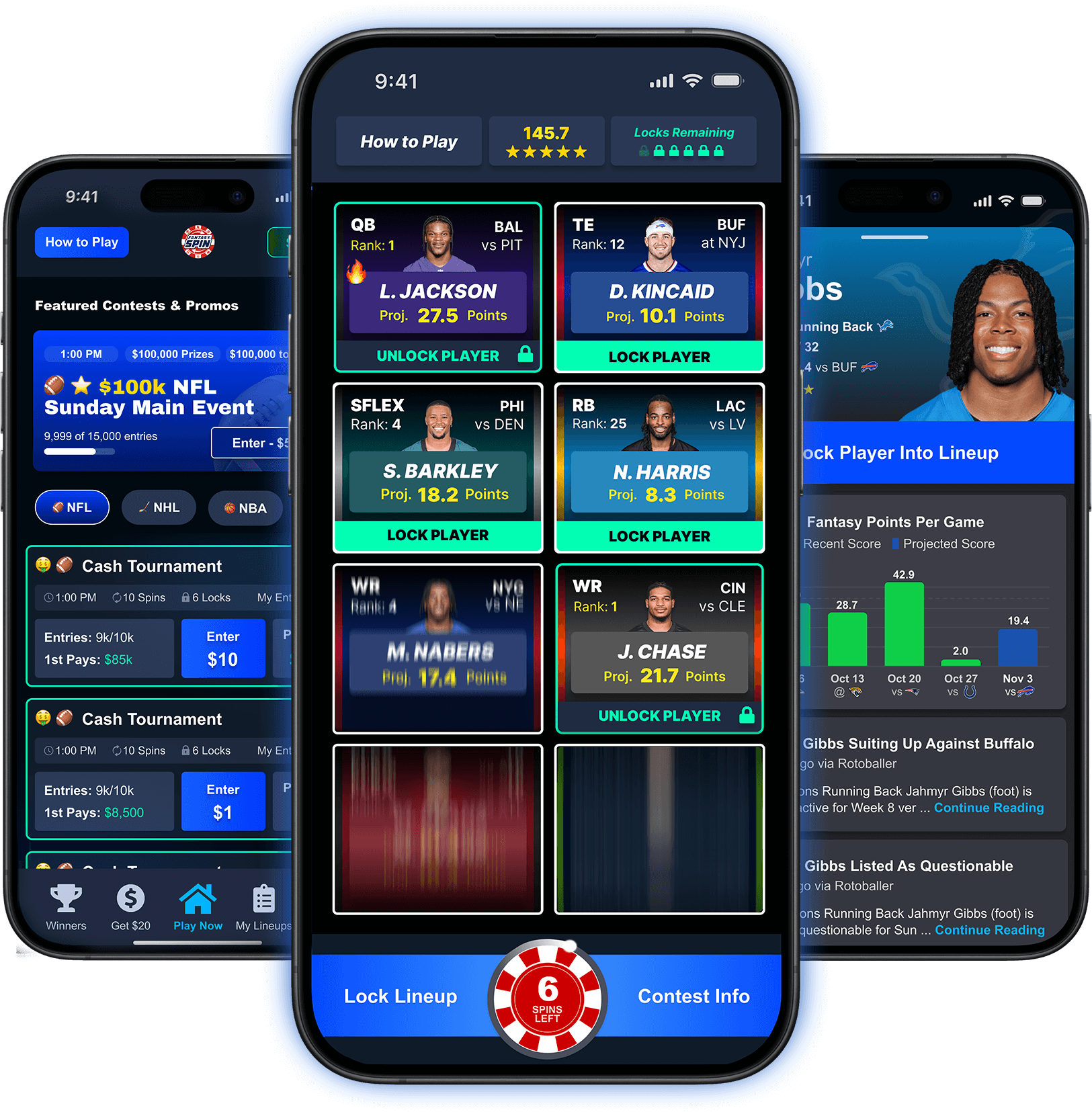 Fantasy Spin App Demos