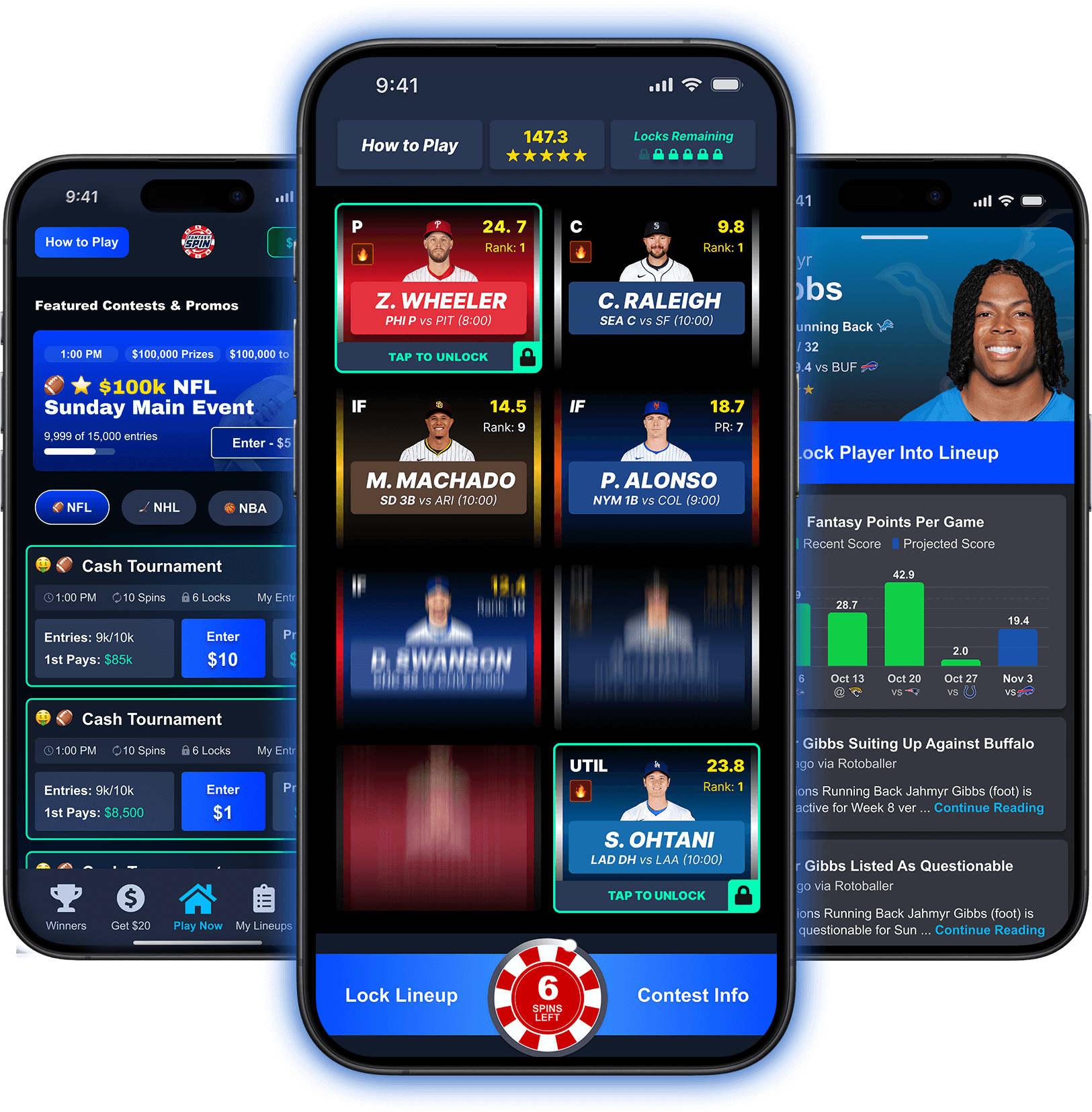 Fantasy Spin App Demos