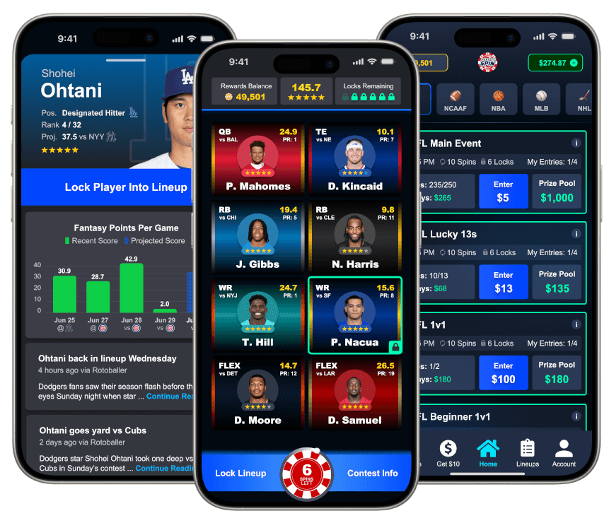 Fantasy Spin App Demos